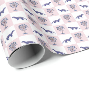 Mongoose and Block Print Palmetto Tree  Wrapping Paper