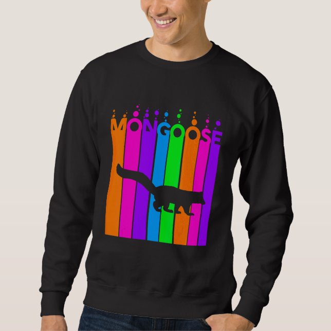 Mongoose Animal Rainbow Bubble With Silhouette Sweatshirt (Front)