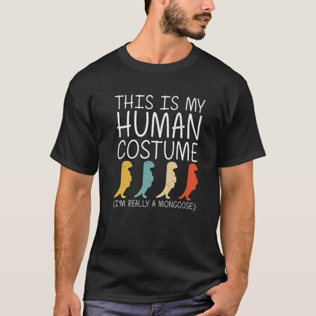 Mongoose Halloween Human Costume Mustelid Easy DIY T-Shirt (Front)