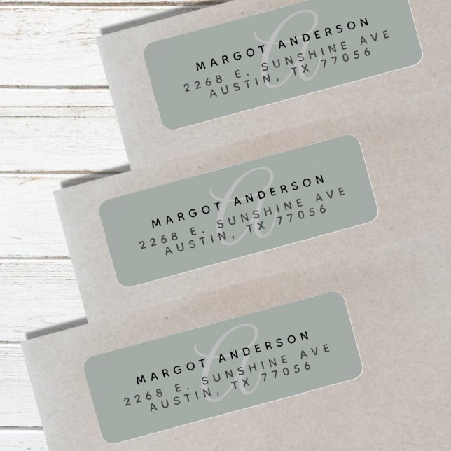 Mongoram Chic Stylish Script Sage Return Address (Creator Uploaded)