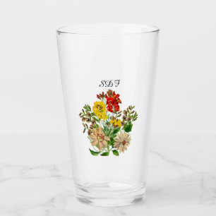 Mongram Coupe de Bouquet de Fleur Vintage en verre