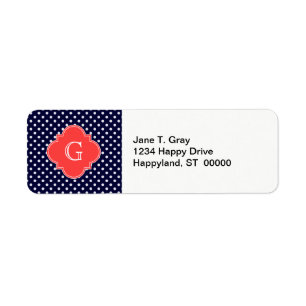 Mongram de Navy White Polka