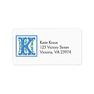 Mongram Initial K Label