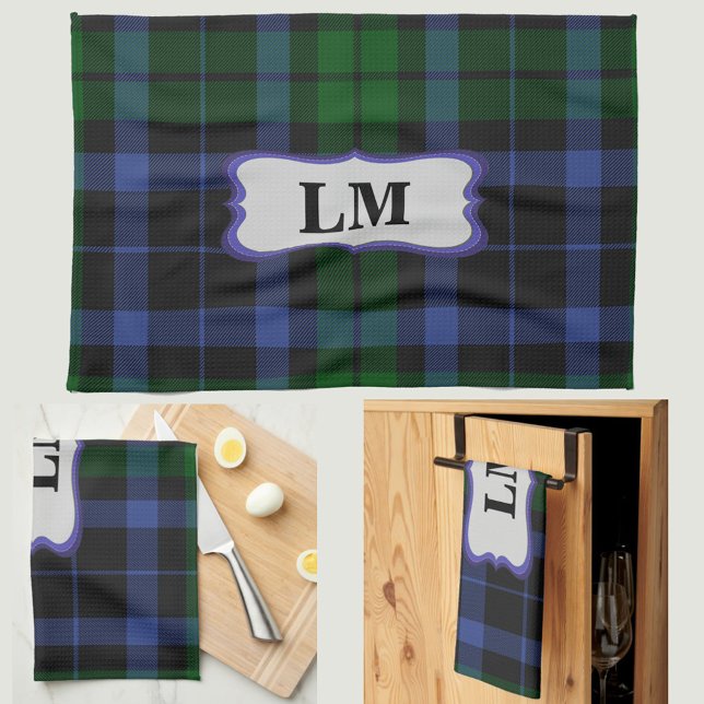 Mongram Wallace Tartan Blue Green Sports & Kitchen Kitchen Towel (Mongram Wallace Tartan Blue Green Sports & Kitchen Towel)