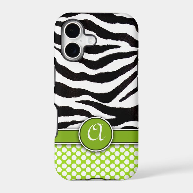 Mongrammed Zebra Print iPhone 5 Case-Mate (Back)