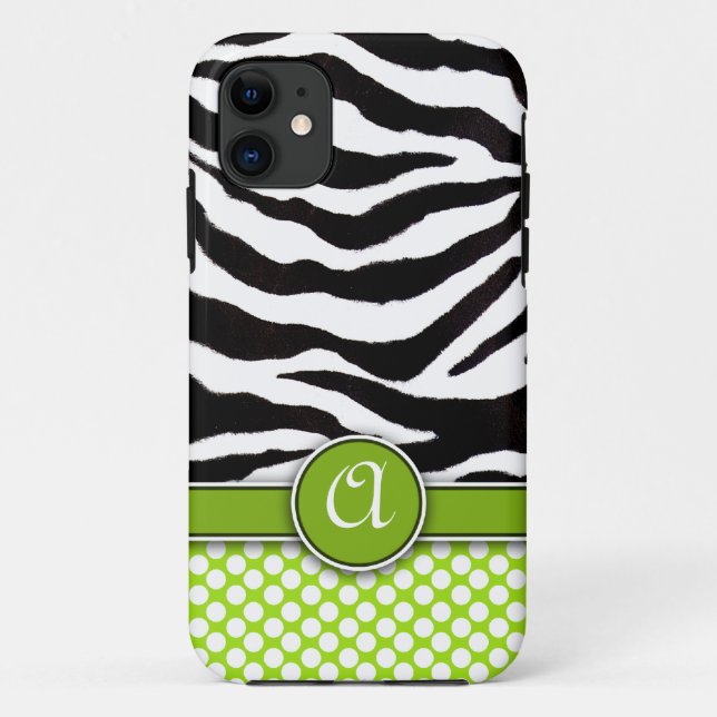 Mongrammed Zebra Print iPhone 5 Case-Mate Case-Mate iPhone Case (Back)