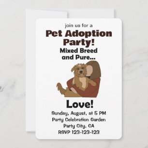 Mongrel Dog Mixed Breed Pure Love Pet Adoption  Invitation