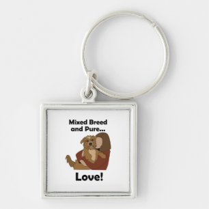 Mongrel Dog Mixed Breed Pure Love Pet Birthday Keychain