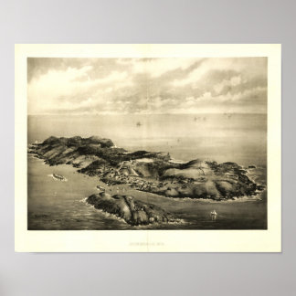 Monhegan Island, Maine 1896 Panaromic View Poster