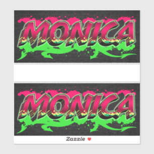 Monica First Name Graffiti Sticker