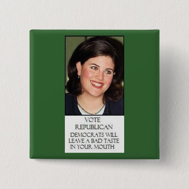 MONICA FOR REPUBLICANS 2 INCH SQUARE BUTTON (Front)