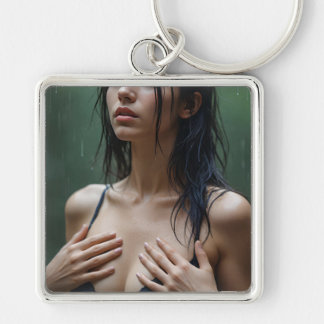 Monica in the rain Keychain