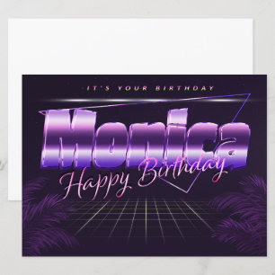 Monica Name First name pura retro card Birthday