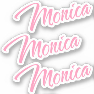 Monica Nom décoratif en rose x3 Sticker