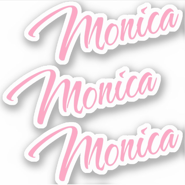 Monica Nom décoratif en rose x3 Sticker (Devant)
