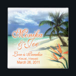 Monika's Custom Wedding Favour Keepsake Magnet<br><div class="desc">This save the date announcement has been personalized for a customer but if you like what you see, there is a blank template that you can customize with your own text and font preferences. Matching customizable stickers, save the date announcements, invitations, stickers, postcards and RSVP cards are also available for...</div>