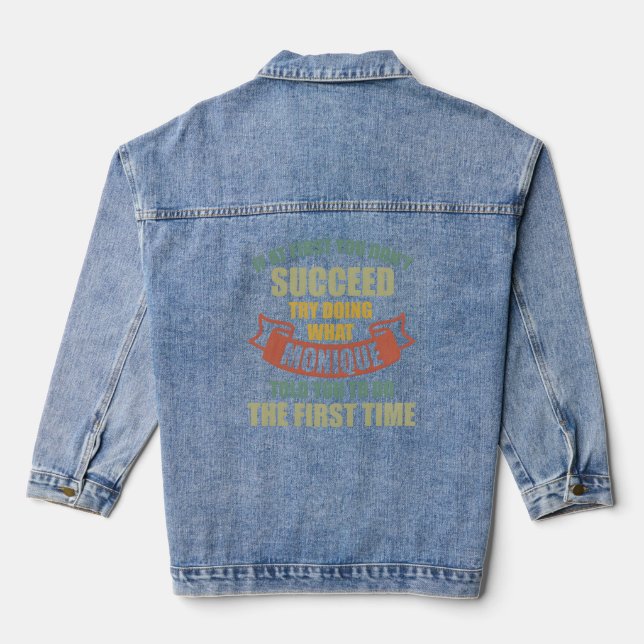Monique Personalized Name Monique First Name  Denim Jacket (Back)