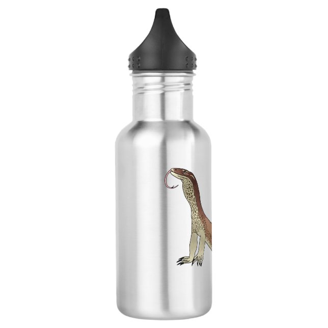 Monitor lizard cartoon illustration 532 ml water bottle (Left)