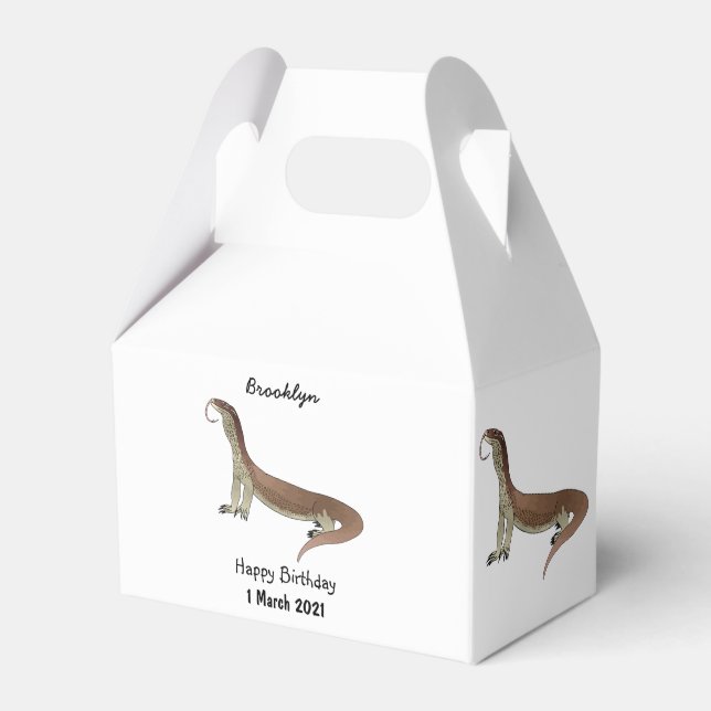 Monitor lizard cartoon illustration  favor box (Front Side)