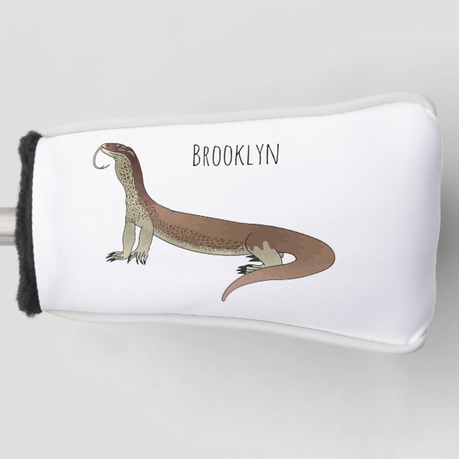 Monitor lizard cartoon illustration golf head cover (Front)