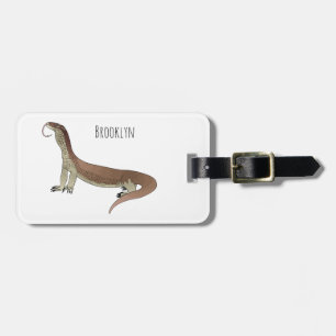 Monitor lizard cartoon illustration luggage tag