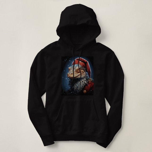 Monitor Lizard Christmas Hoodie (Design Front)