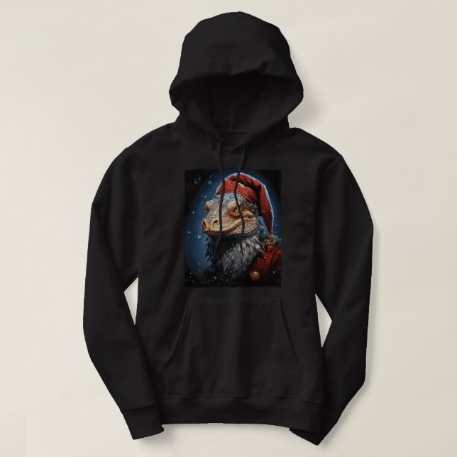 Monitor Lizard Christmas Hoodie (Design Front)