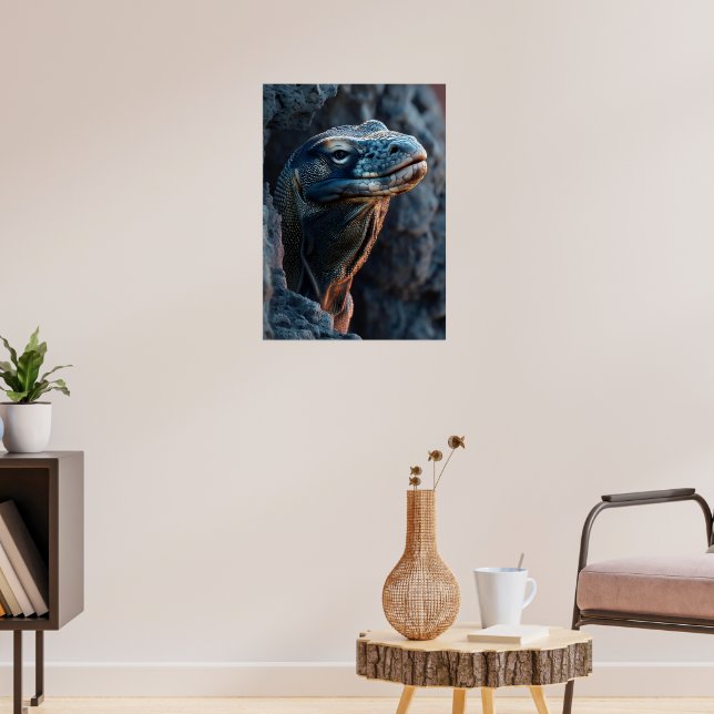 Monitor Lizard on Rocky Cliff Poster (Living Room 3)