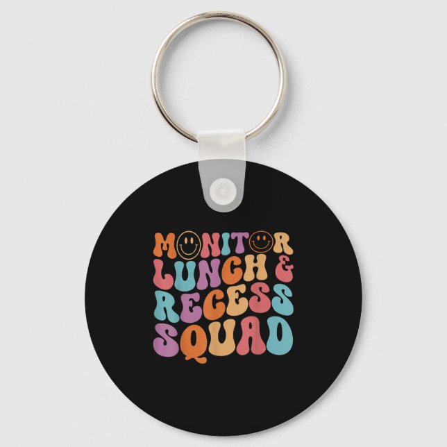 Monitor Lunch And Recess Squad Colourful Enthusias Keychain (Front)