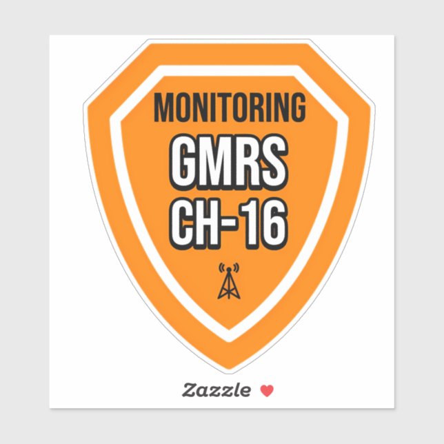 Monitoring GMRS Channel 16 Sticker For Vehicle (Sheet)