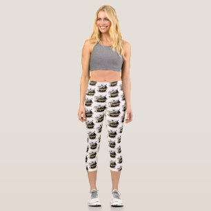 Monk Dice Design Capri Leggings