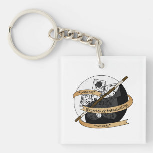 Monk Dice Design Keychain