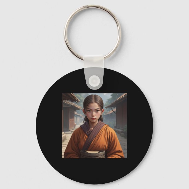 Monk Girl Sticker3  Keychain (Front)