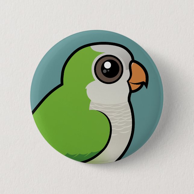Monk Parakeet 2 Inch Round Button (Front)
