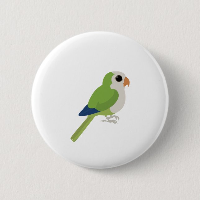 Monk Parakeet 2 Inch Round Button (Front)