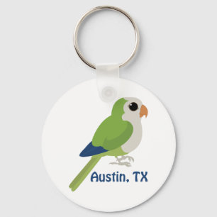 Monk Parakeet -Austin, Texas Keychain