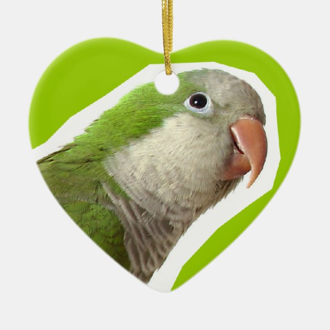 Monk Parakeet Ceramic Ornament (Front)