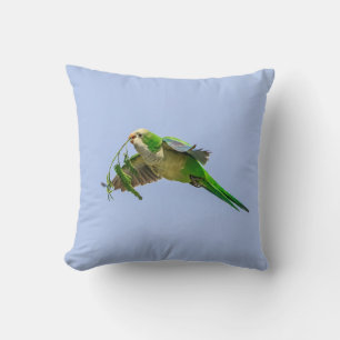 Monk Parakeet in the Rio Grande Valley Throw Pillow
