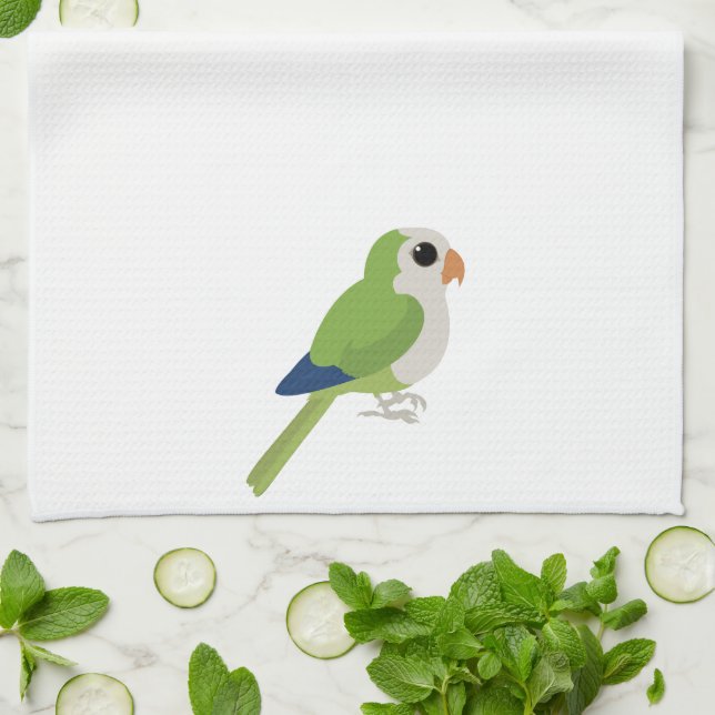 Monk Parakeet Kitchen Towel (Folded)