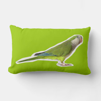Monk Parakeet Lumbar Pillow