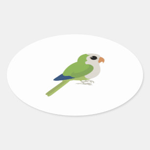 Monk Parakeet Oval Sticker