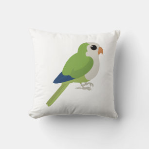 Monk Parakeet Throw Pillow