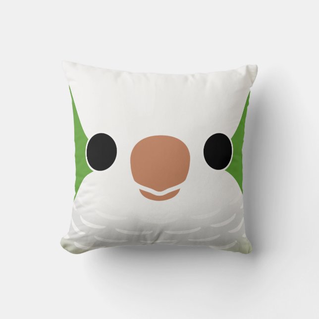 Monk Parakeet Throw Pillow (Front)