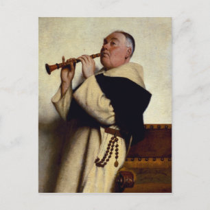 Monk Playing a Clarinet Postcard