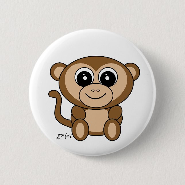 Monkey 2 Inch Round Button (Front)
