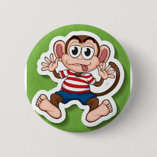 Monkey 2 Inch Round Button