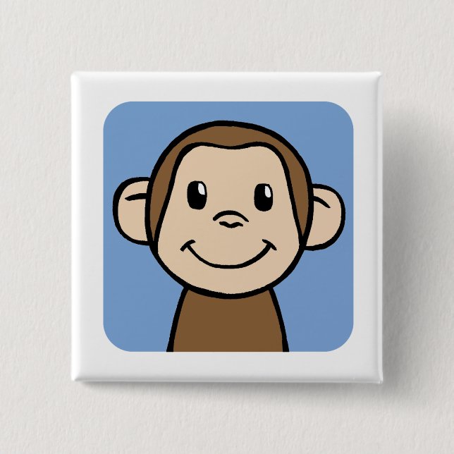 Monkey 2 Inch Square Button (Front)