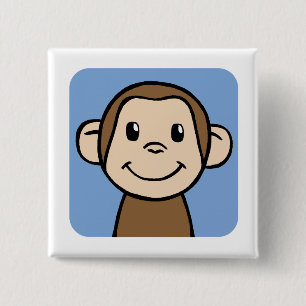 Monkey 2 Inch Square Button