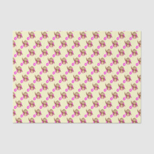 Monkey 2 year old pink cream tissue paper