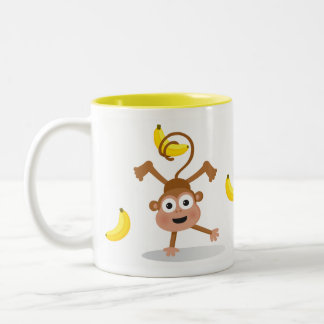 Monkey and Bananas Two-Tone Coffee Mug